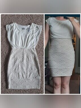 Pretty Lacy Fitted Dress In Excellent Condition